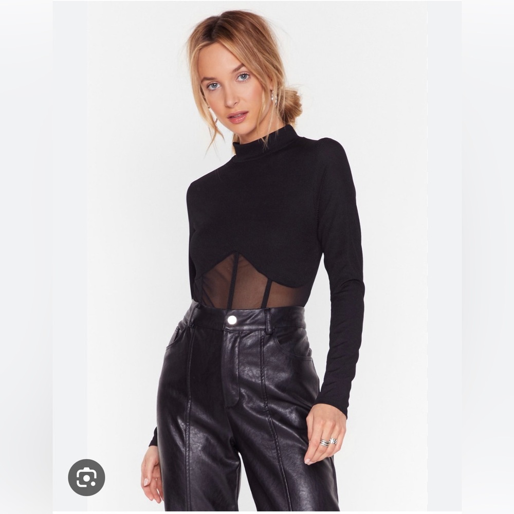 Nastygal mesh corset turtleneck